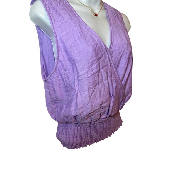 Six/Fifty The Summer Tank Top Surplice Neckline Lavender Size Medium - Picture 3 of 9